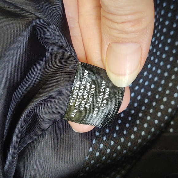 EUC Lafayette 148 navy blue dot midi dress - Picture 4 of 7